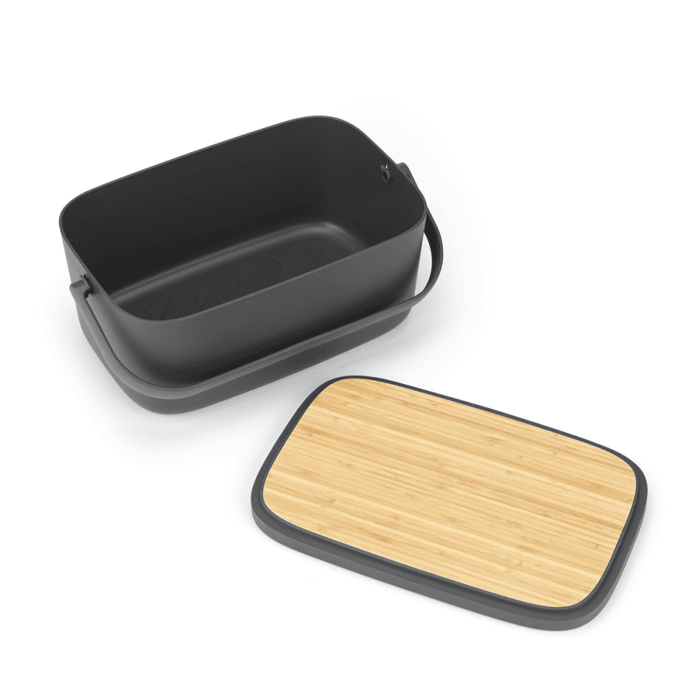 Nic Bread bin, H16.5 x W39.5 x D25.5cm, dark grey