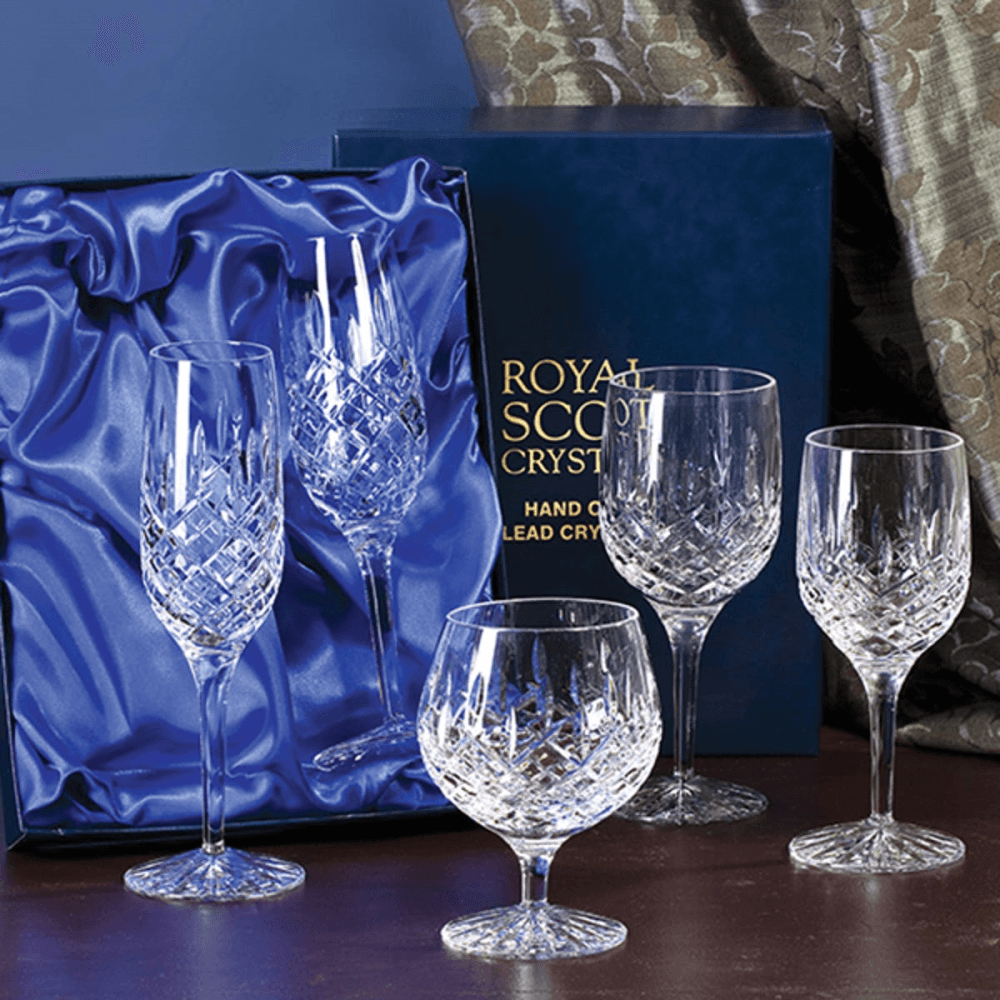 London Crystal Royal Scot Crystal London Crystal Champagne Flutes, Set of 6