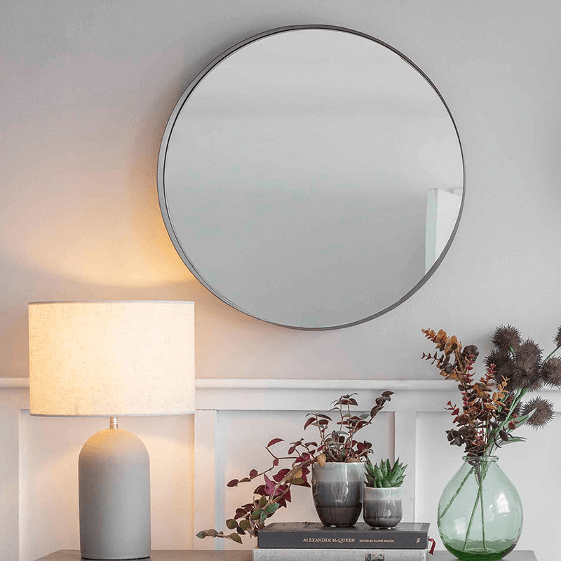 Cherington Round Wall Mirror, D80cm, Black