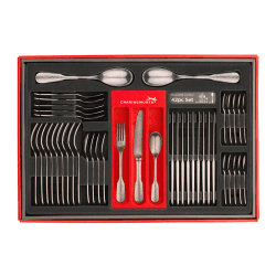 Image showing the Fiddle 42 piece cutlery set, Vintage Satin product.