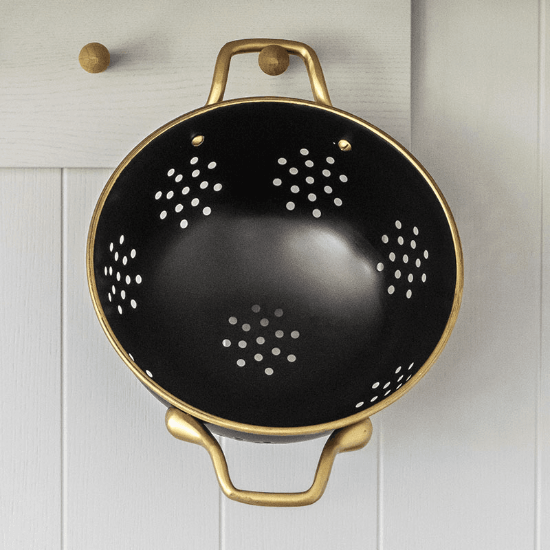 Colander, 24cm, Matt Black/Brass