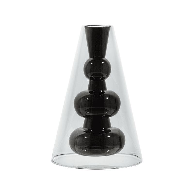 Bump Cone Vase, H22cm, Black