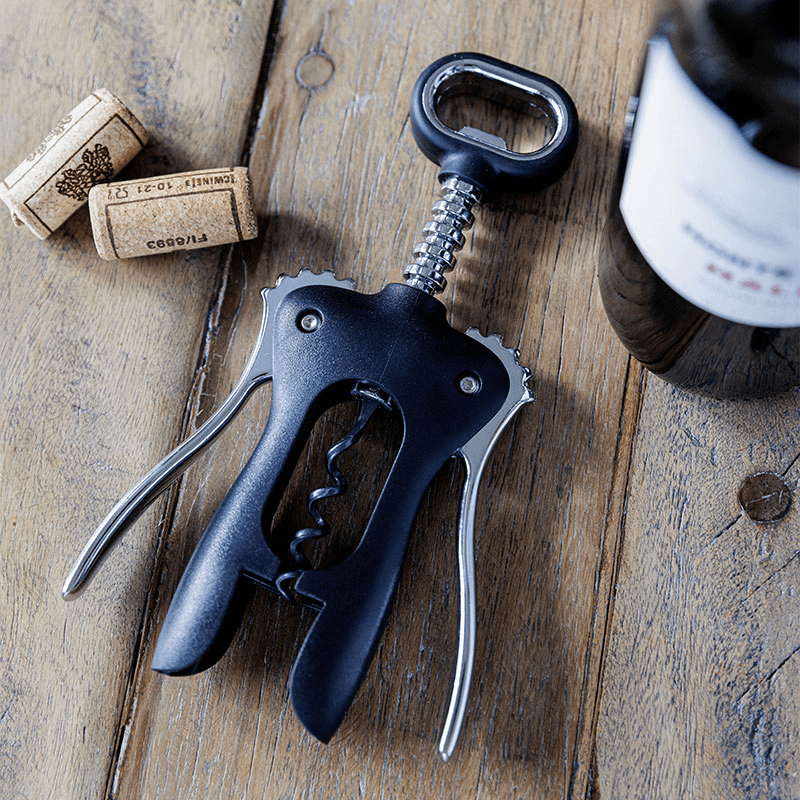 Double Handled Winged Corkscrew, Black