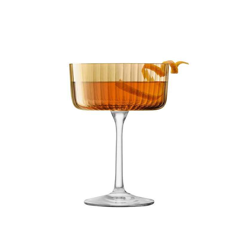 Gems Set of 4 Champagne/Cocktail Glasses, 230ml, Amber