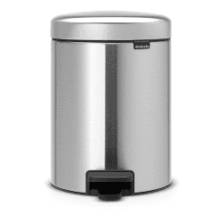 Image showing the NewIcon Pedal bin, 5 litre, Matt Steel product.