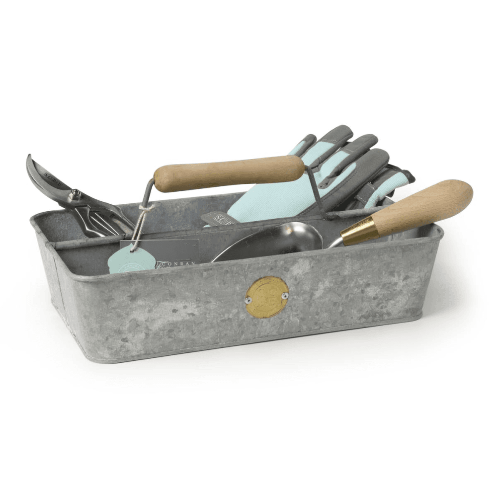 Galvanized Trug, Grey/Brown
