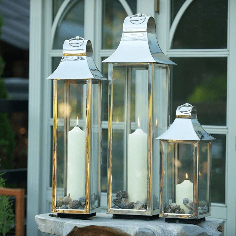 Tonto Lantern, H50cm, Clear/Silver