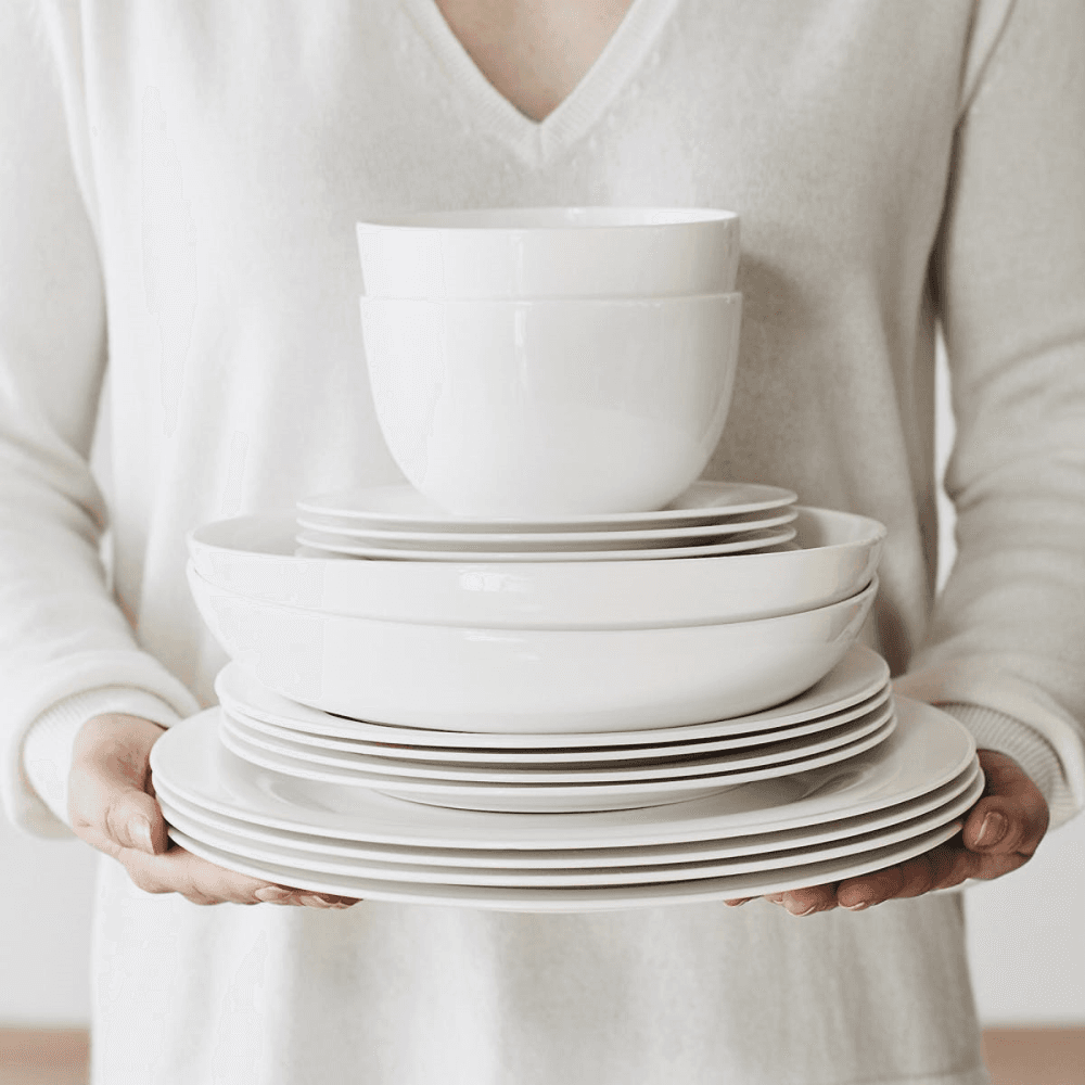 Symons Dinner set with 12 pieces, White Bone China