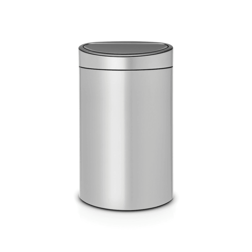 Plastic bucket touch bin, 40 litre, Metallic Grey