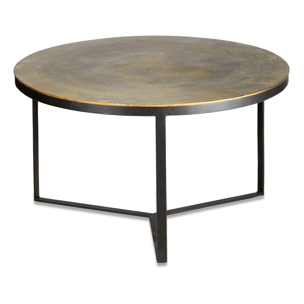 Maba Coffee Table, D72cm, Antique Brass