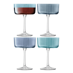 Image showing the Gems Set of 4 Champagne/Cocktail Glasses, 230ml, Sapphire product.