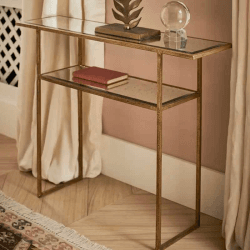 Image showing the Merle Console table, W100 x D27 x H80cm, Antiqued Glass product.