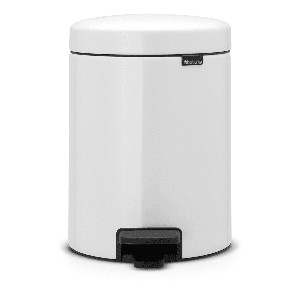 newIcon Pedal bin, 5 litre, White