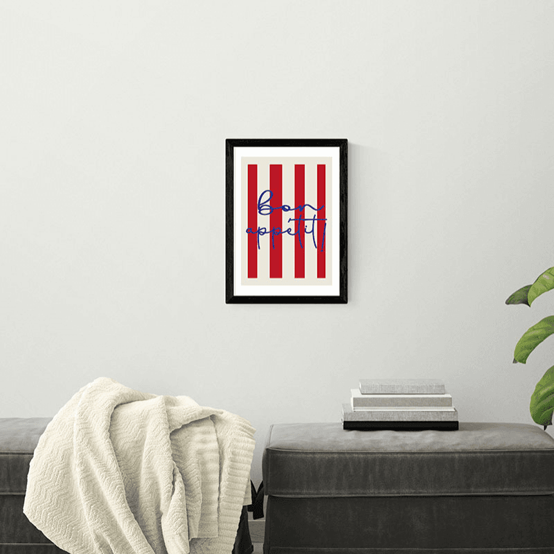 Inoui Bon Appetit Print, A3, Black Frame