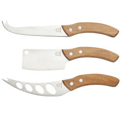 Image showing the Cheese knife set, 32/32/22cm, Acacia Wood/Stainless Steel product.