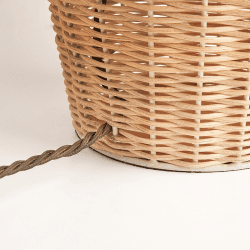 Image showing the Rattle Regular Table Lamp Base Only, H39cm x W23cm, Natural Rattan and Antique Brass product.