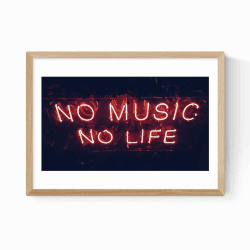 Image showing the Anonymous No Music Life Print, Pink product.