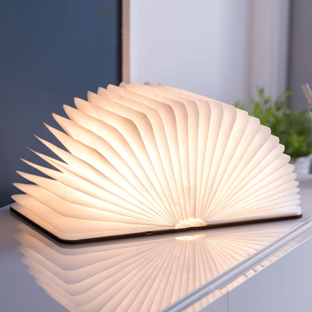 Large smart book light, L21.5 x W17 x H2.5cm, Walnut