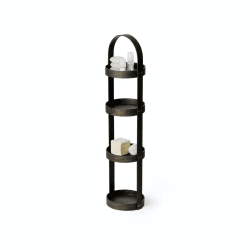 Image showing the Mezza 4 tier round caddy, H86 x W20.4 x D19.4cm, Dark Brown product.