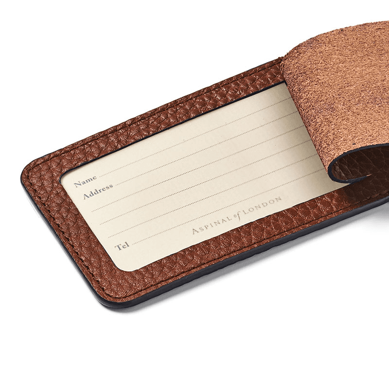Luggage Tag, H11.5 x W6.5cm, Tobacco Pebble