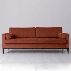Image showing the Model 02 Velvet 3 Seater Sofa, Brick product.