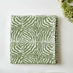 Image showing the Zebra Tablecloth, 145 x 300cm, Green product.