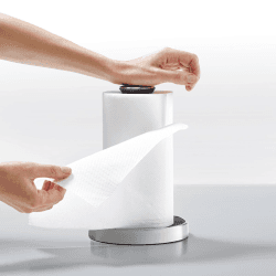 Image showing the Push&Tear Kitchen roll holder, 28 x 16 x 16cm, Grey product.