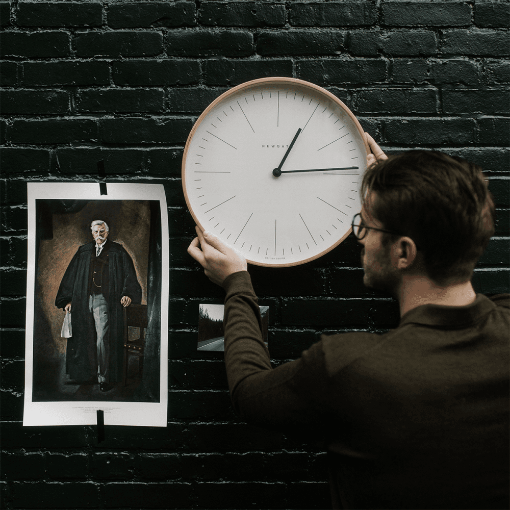 Mr Clarke Wall clock, Dia40cm, Pale Wood Finish