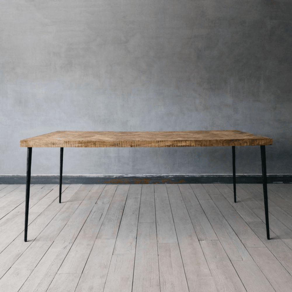 Amaliah Chevron Dining Table, Natural