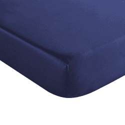 Image showing the Sateen Super King Fitted Sheet, Navy product.