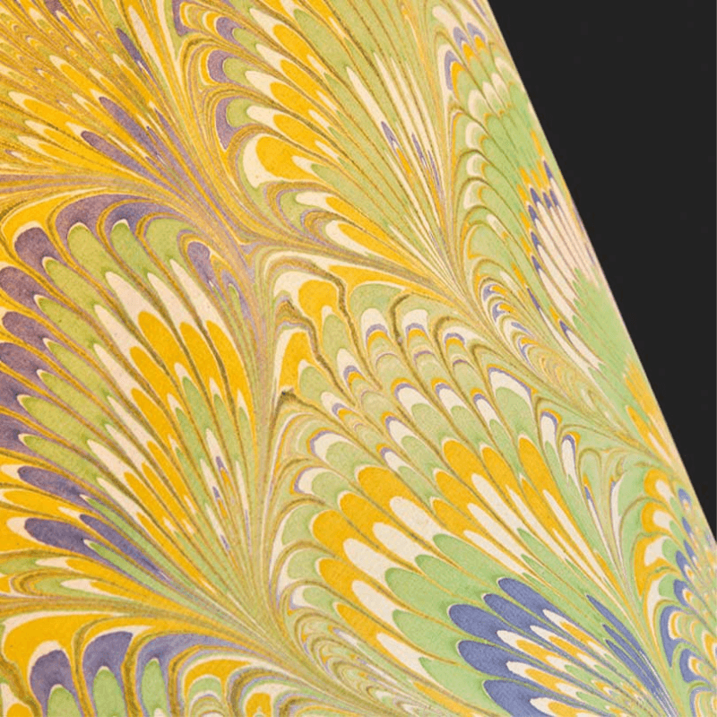 Empire Shade, 20cm, green  yellow & blue Piave hand made marble paper