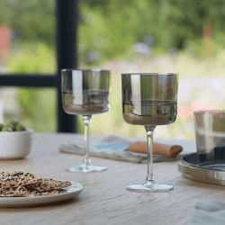 Image showing the Lunar Set of 2 Wine Glasses, 250ml, Lunar Grey product.