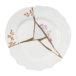 Image showing the Kintsugi - No1 Dessert plate, 21cm, white/gold product.