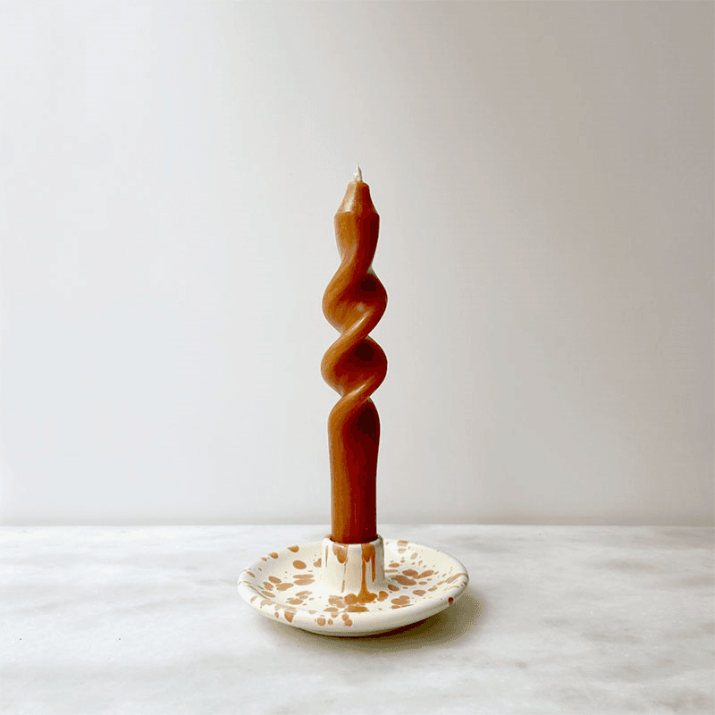 Splatter Candle Holder, Burnt Orange