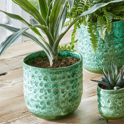 Image showing the Reactive Glaze Planter, D18cm, Green product.