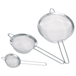 Image showing the Set of 3 fine mesh round sieves, Stainless Steel product.