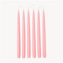 Image showing the Set of 6 Tapered Dinner Candles, H35cm, Candy Pink product.