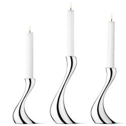 Image showing the Cobra Set of 3 candleholders, 16, 20, 24cm, Stainless Steel product.