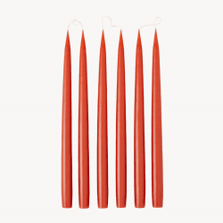 Image showing the Set of 6 Tapered Dinner Candles, H35cm, Rust product.
