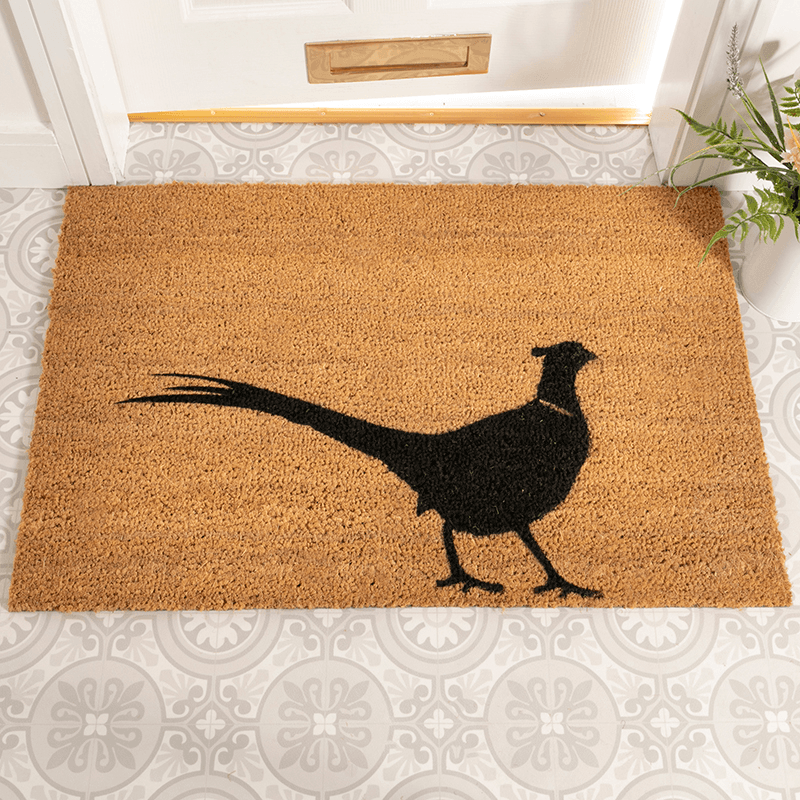 Country Home Pheasant Doormat, 90 x 60cm, Natural & Black