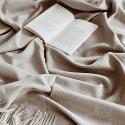 Image showing the Classic Plaid Throw, H200cm x W130cm, Beige product.