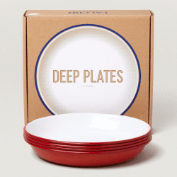 Image showing the Deep Plates Set of Four, Postbox Red product.