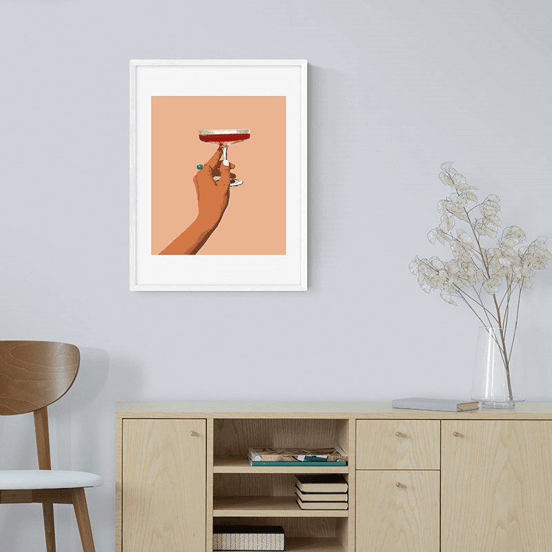 83 Oranges Cheers to Love Framed Art Print, Multi