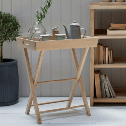 Image showing the Hambledon Butlers tray and stand, H70 x W58 x D45cm, Oak product.