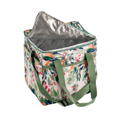 Image showing the Mediterranean Garden Picnic Cool Bag, 24l, Green/Pink/White product.