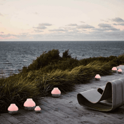 Image showing the Henning Koppel Large hurricane lamp, H22.3 x D23cm, Silver/White product.