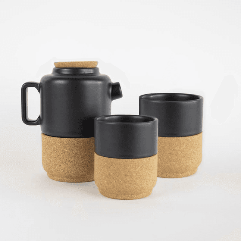 Eco Tea Set for Two, Matt Black