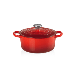 Image showing the Signature Cast Iron Round casserole, 22cm - 3.3 litre, Cerise product.