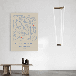 Image showing the Flores Nocturnas 01 Acoustic Panel, 57 x 80cm, Blue product.