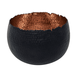 Image showing the Hammered Bowl planter, H21 x W30 x D30cm, Black/Copper product.